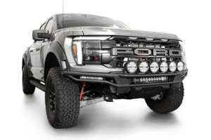 Ford F-150 Raptor Light Hoop - Front - Addictive Desert Designs - Race Series - Hammer Black - `21-`24